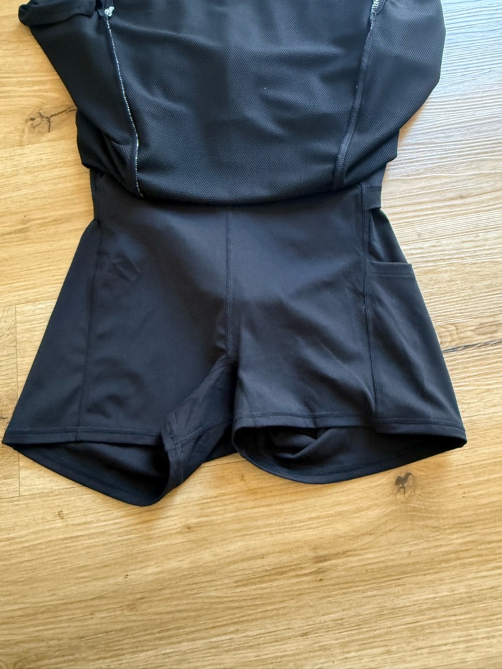 Fabletics Black Sleeveless Polo Mini Dress with White Piping- Medium - Picture 7 of 8